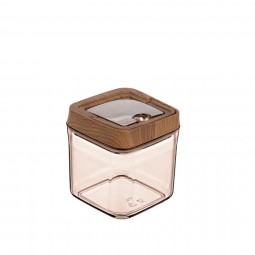 Vacuum Square Storage Jar No:2 Wooden - (700 ML)