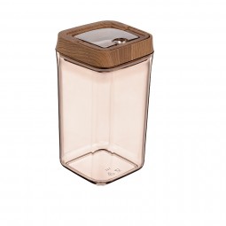 Vacuum Square Storage Jar No:4 Wooden - (1200 ML)
