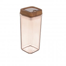 Vacuum Square Storage Jar No:5 Wooden - (1700 ML)
