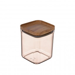 Practical Square Storage Jar No:3 Wooden - (900 ML)