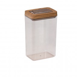 Vacuum Rectangle Storage Jar No:3  Wooden - (3100 ML)