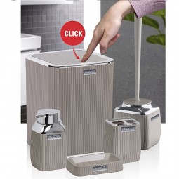 Diva Bathroom Set (5 Pcs) Chrome - Brown