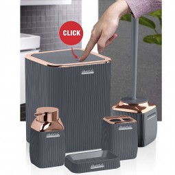 Diva Bathroom Set (5 Pcs) Rose - Anthracite