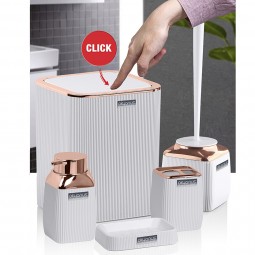 Diva Bathroom Set (5 Pcs) Rose - White