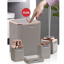 Diva Bathroom Set (5 Pcs) Rose - Brown