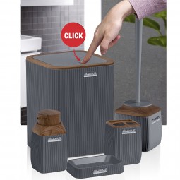 Diva Bathroom Set (5 Pcs) Wooden - Anthracite