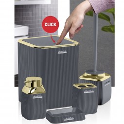 Diva Bathroom Set (5 Pcs) Gold - Anthracite