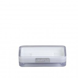 Double Layer Transparent  Square Soap Dish  White