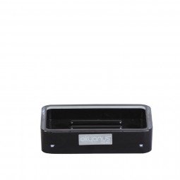 Double Layer Square Soap Dish Black