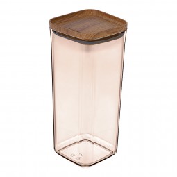 Practical Square Storage Jar No:5 Wooden - (1700 ML)