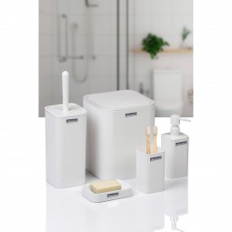 Mina Square 5 Pcs Bathroom Set / White