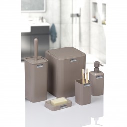 Mina Square 5 Pcs Bathroom Set / Brown