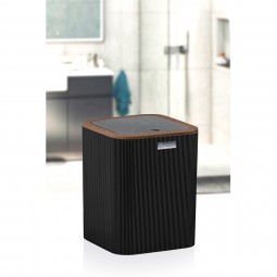 Mina Striped Square  Trash Can Wooden