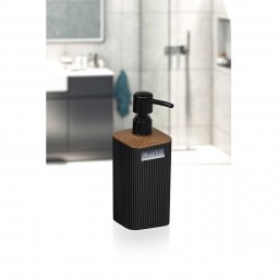 Mina Striped Square  Soap Dispenser Wooden