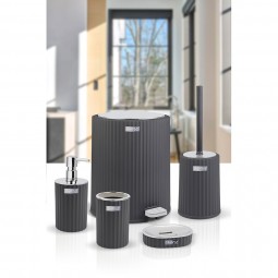 Coliseum 5 Pcs Bathroom Set Chrome - Anthracite