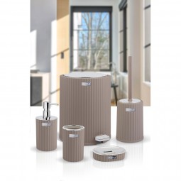 Coliseum 5 Pcs Bathroom Set Chrome - Brown