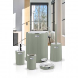 Coliseum 5 Pcs Bathroom Set Chrome - Green