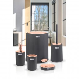 Coliseum 5 Pcs Bathroom Set Rose Gold - Anthracite