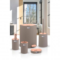 Coliseum 5 Pcs Bathroom Set Rose Gold - Brown