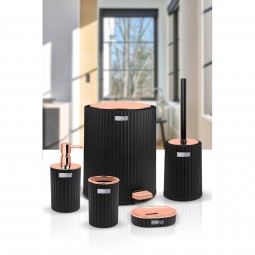 Coliseum 5 Pcs Bathroom Set Rose Gold - Black
