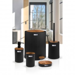 Coliseum  5 Pcs Bathroom Set/ Wood / Black