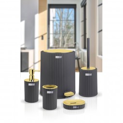 Coliseum 5 Pcs Bathroom Set  Gold - Anthracite