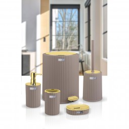 Coliseum 5 Pcs Bathroom Set Gold - Brown