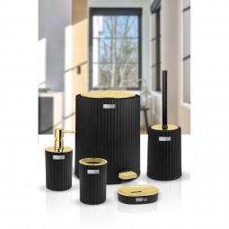 Coliseum 5 Pcs Bathroom Set  Gold - Black
