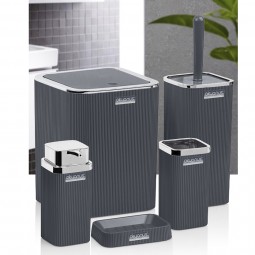 Stella Bathroom Set (5 Pcs) Chrome - Anthracite