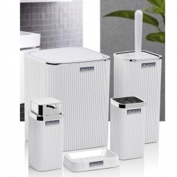 Stella Bathroom Set (5 Pcs) Chrome - White