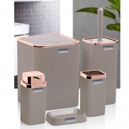 Stella Bathroom Set (5 Pcs) Rose - Brown