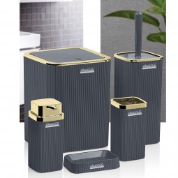 Stella Bathroom Set (5 Pcs) Gold - Anthracite