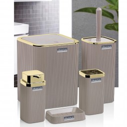 Stella Bathroom Set (5 Pcs) Gold - Brown