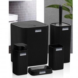 Stella Bathroom Set (5 Pcs) - Black