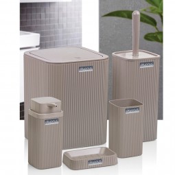 Stella Bathroom Set (5 Pcs) - Brown