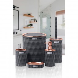 Diamond Bathroom Set (5 Pcs) Rose - Anthracite