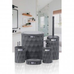 Diamond Bathroom Set (5 Pcs) - Anthracite