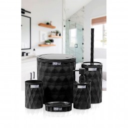 Diamond Bathroom Set (5 Pcs) - Black