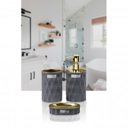 Diamond Bathroom Set (3 Pcs) Gold