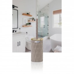 Diamond Toilet Brush & Holder - Gold