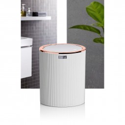 Striped Round Trash Can - Rose