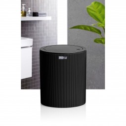 Striped Round Trash Can