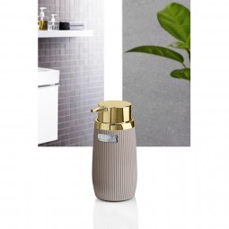 Striped Round Soap Dispenser - Gold