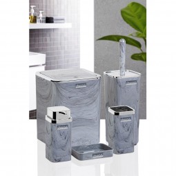 Square Marble Chrome Bathroom Set (5 Pcs)