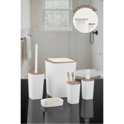 Safir Bathroom Set (5 pcs) Due / White