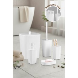 Safir Bathroom Set (5 pcs) / White