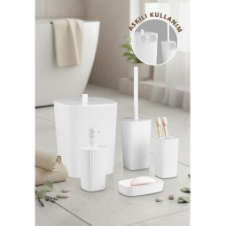 Safir Bathroom Set (5 pcs) / White