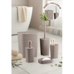 Safir Bathroom Set (5 pcs) / Brown