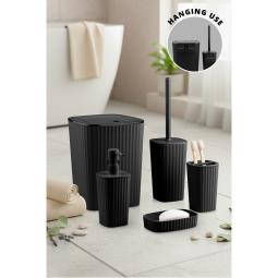Safir Bathroom Set (5 pcs) / Black