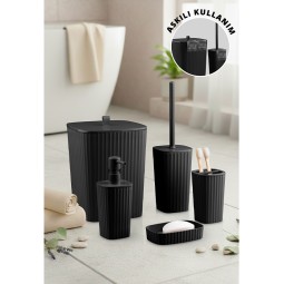 Safir Bathroom Set (5 pcs) / Black